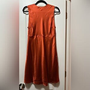Banana Republic Bold Orange Satin Midi Dress